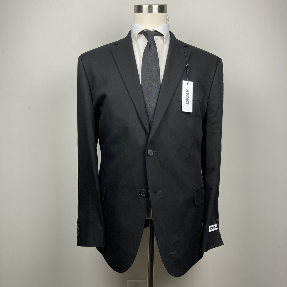 DKNY Mens Modern fit Suit Jacket Blazer 48R Black